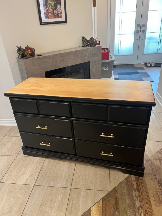 Wooden Cabinet Dresser Refurbished Like New Perfect Condition Missing Handles $75