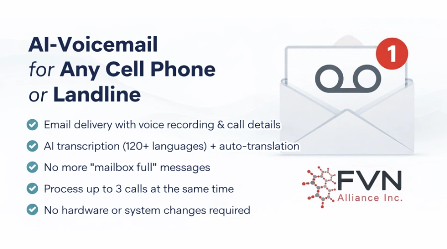 AI-голосовая почта для любого мобильного телефона или стационарной линии