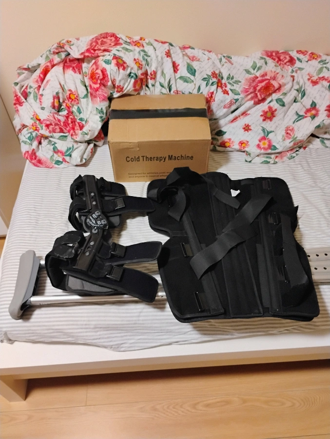 Cold therapy machine/ knee Immobilizer/ knee brace/ crutches